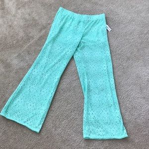 Mint Green Crochet Lace Pants